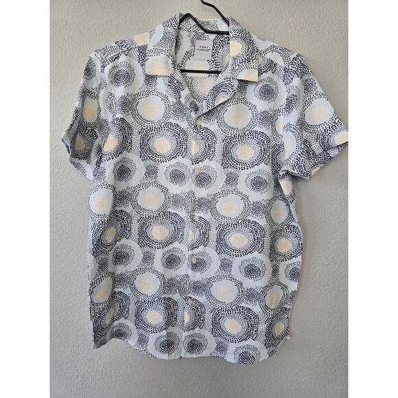 Essex Crossing Men's S Geometric Print Button Up Shirt Summer Vibes Retro Soft - Picture 1 of 7